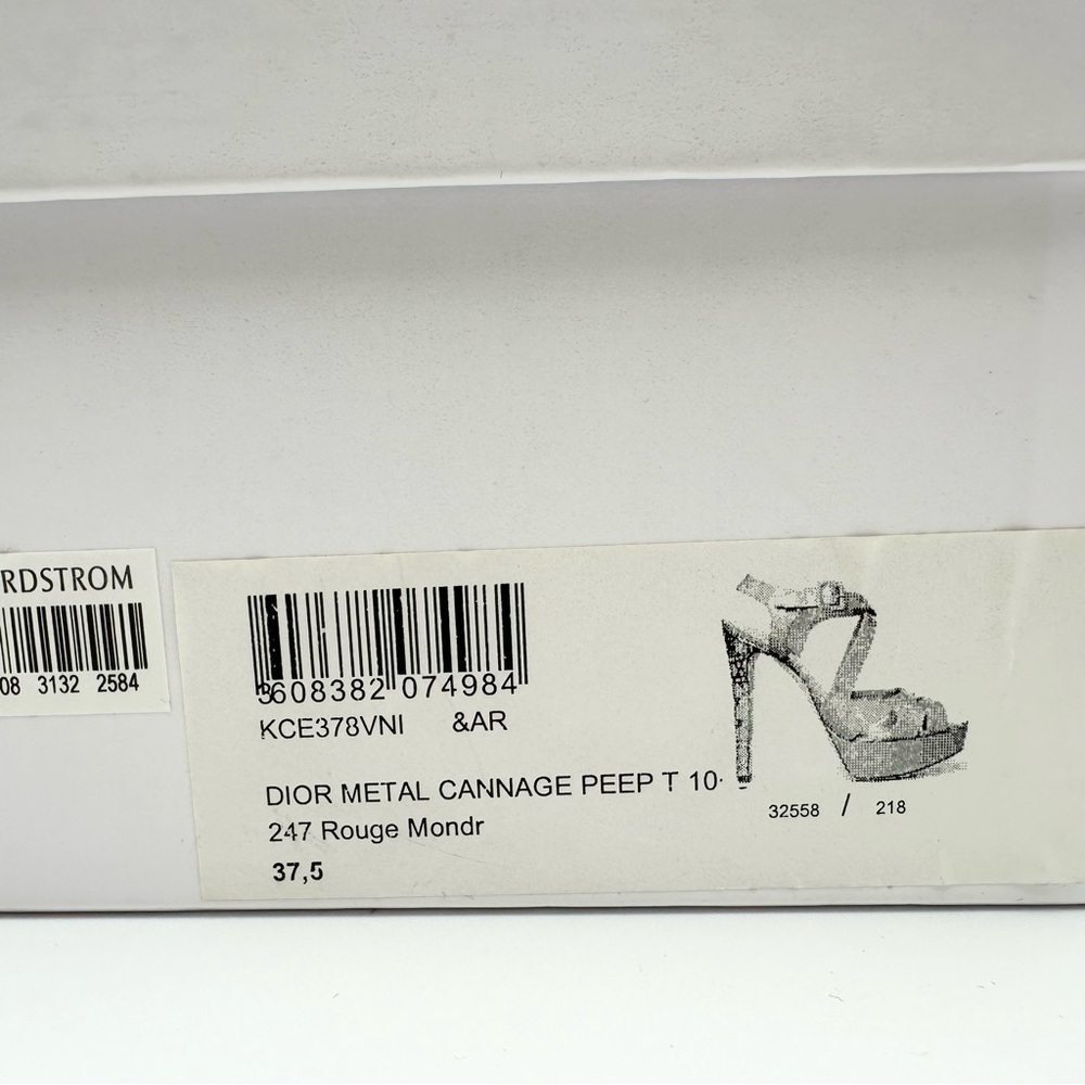 Dior Metal Cannage Strappy Peep Toe Heels Red Patent Leather - Picture 16 of 16